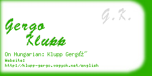 gergo klupp business card